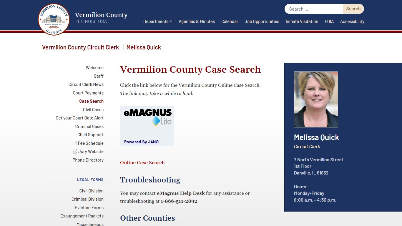 Case Search - Vermilion County